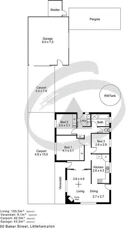 Floorplan of Homely house listing, 50 Baker Street, Littlehampton SA 5250