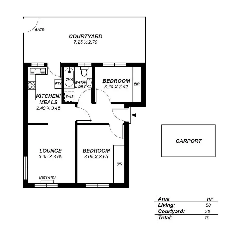 Floorplan of Homely unit listing, 1/1 Brook Street, Torrens Park SA 5062