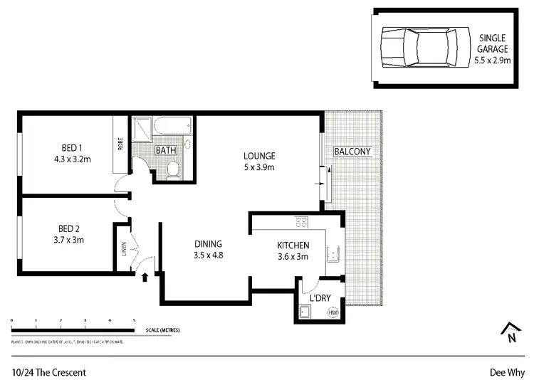 Floorplan of Homely unit listing, 10/24 The Crescent, Dee Why NSW 2099