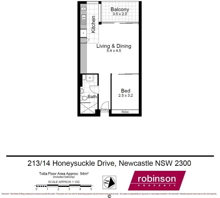 Floorplan of Homely apartment listing, 213/14 Honeysuckle Drive, Newcastle NSW 2300