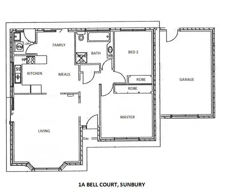 Floorplan of Homely unit listing, 1A Bell Court, Sunbury VIC 3429