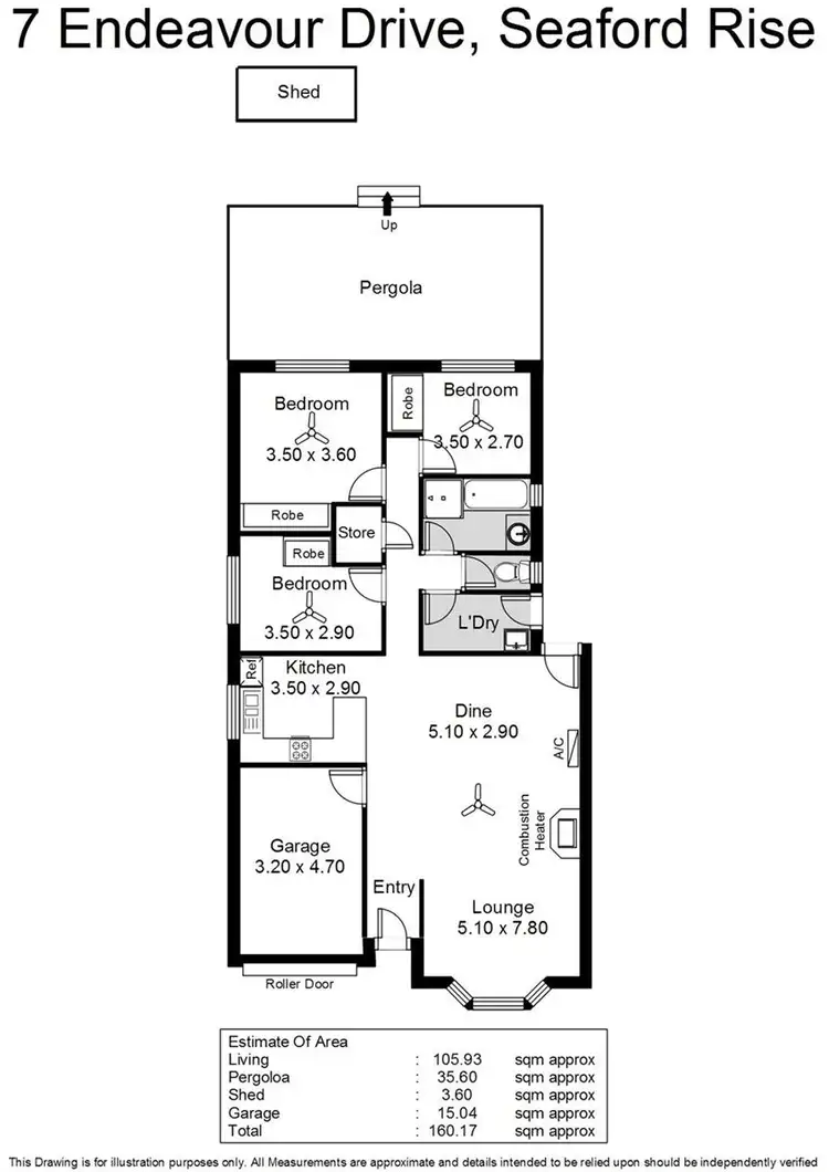Floorplan of Homely house listing, 7 Endeavour Drive, Seaford Rise SA 5169