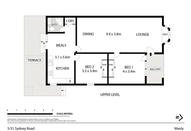 Floorplan of Homely unit listing, 5/31-33 Sydney Road, Manly NSW 2095