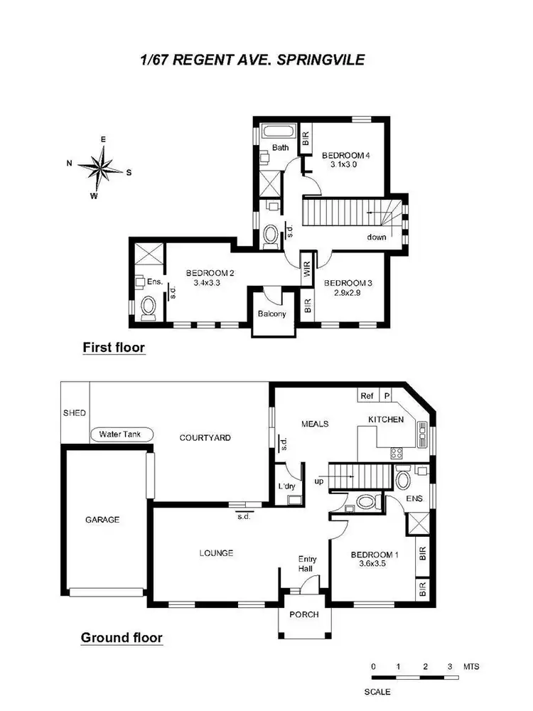 Floorplan of Homely townhouse listing, 1/67 Regent Avenue, Springvale VIC 3171
