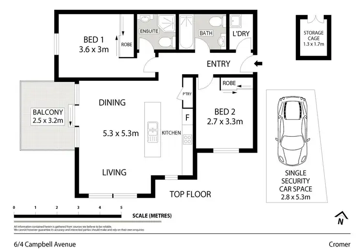 Floorplan of Homely unit listing, 6/4 Campbell Avenue, Cromer NSW 2099