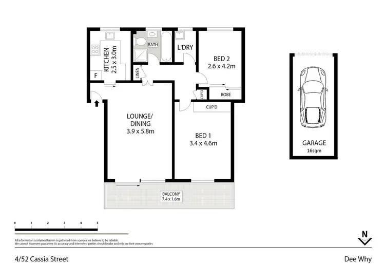 Floorplan of Homely unit listing, 4/52 Cassia Street, Dee Why NSW 2099