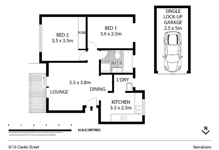 Floorplan of Homely unit listing, 8/16 Clarke Street, Narrabeen NSW 2101