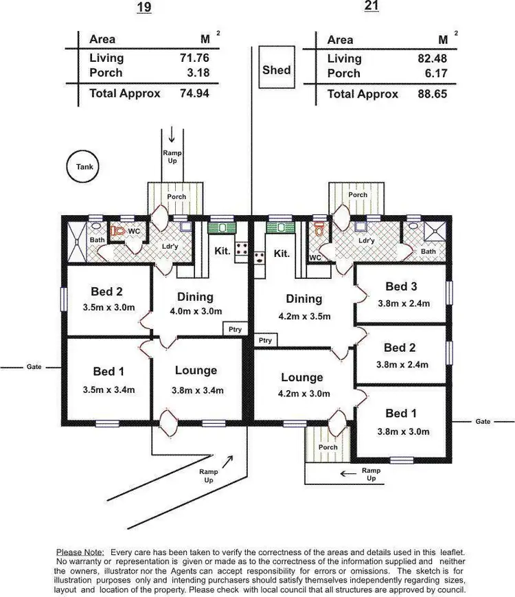 Floorplan of Homely house listing, 19 & 21 Conyngham Street, Elizabeth East SA 5112