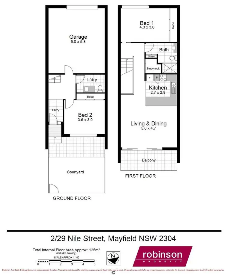 Floorplan of Homely townhouse listing, 2/29 Nile Street, Mayfield NSW 2304
