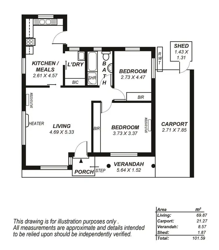 Floorplan of Homely unit listing, 3/19 William Street, Hawthorn SA 5062