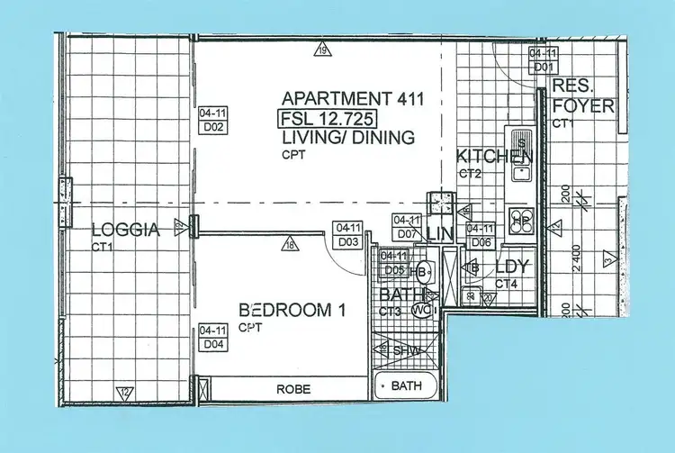 Floorplan of Homely unit listing, 411/335 Wharf Road, Newcastle NSW 2300