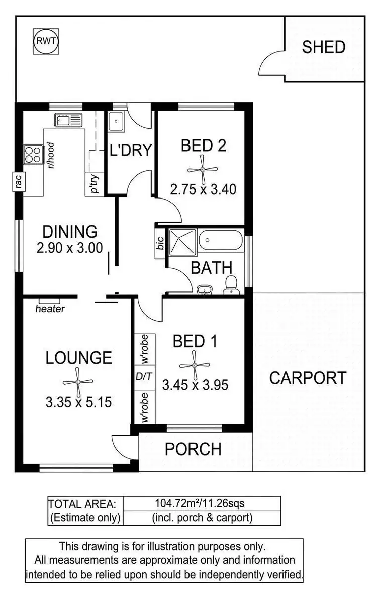 Floorplan of Homely unit listing, 2/40 Kent Avenue, Warradale SA 5046