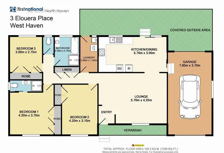 Floorplan of Homely house listing, 3 Elouera Place, Laurieton NSW 2443