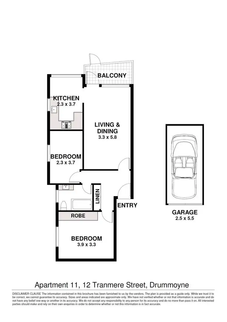 Floorplan of Homely apartment listing, 11/12 Tranmere Street, Drummoyne NSW 2047