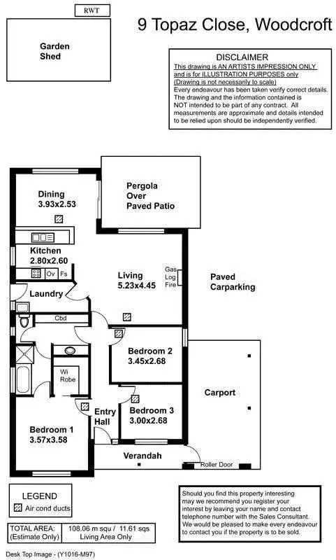Floorplan of Homely house listing, 9 Topaz Close, Woodcroft SA 5162