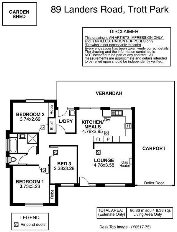 Floorplan of Homely house listing, 89 Lander Road, Trott Park SA 5158