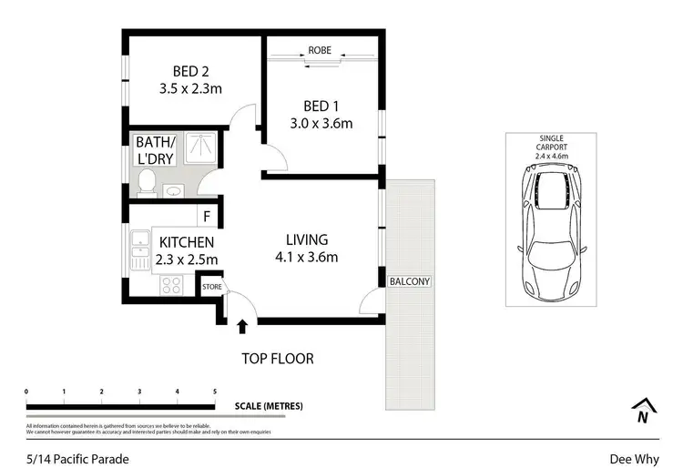 Floorplan of Homely unit listing, 5/14 Pacific Parade, Dee Why NSW 2099