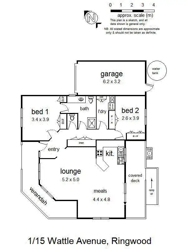 Floorplan of Homely unit listing, 1/15 Wattle Avenue, Ringwood VIC 3134