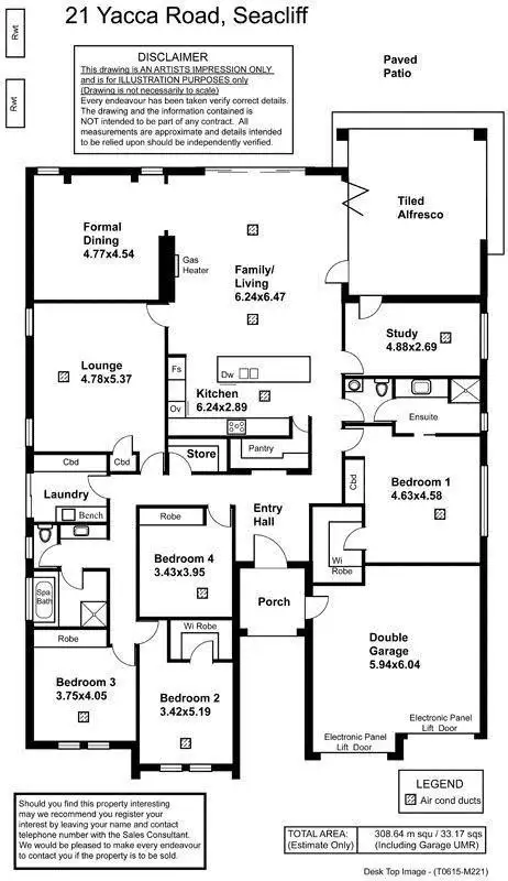 Floorplan of Homely house listing, 21 Yacca Road, Seacliff SA 5049