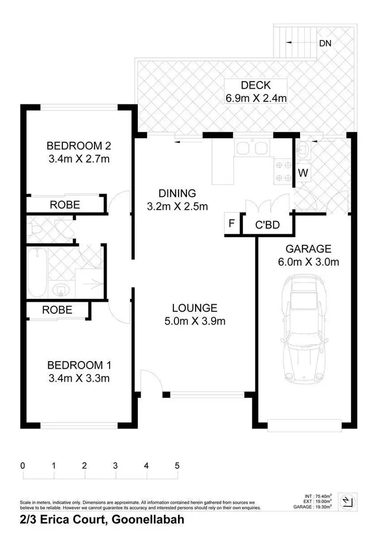 Floorplan of Homely unit listing, 2/3 Erica Court (off Brooker Dr), Goonellabah NSW 2480