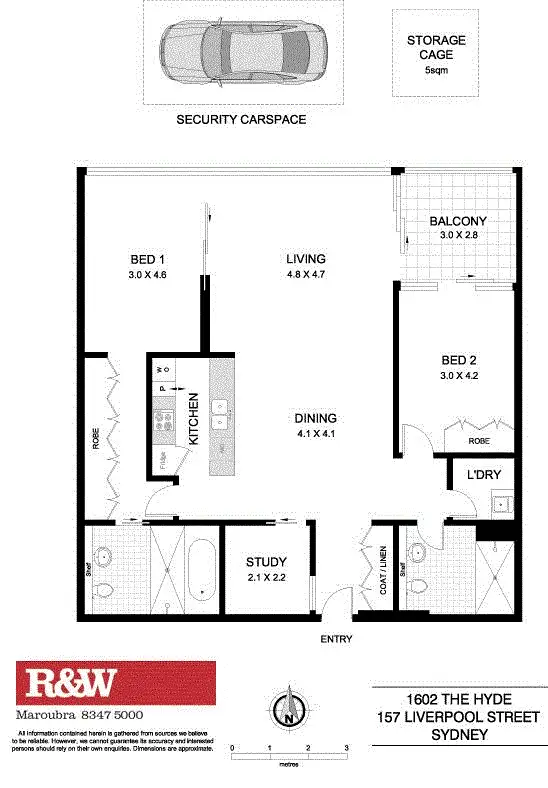 Floorplan of Homely apartment listing, 2502/157 Liverpool Street, Sydney NSW 2000
