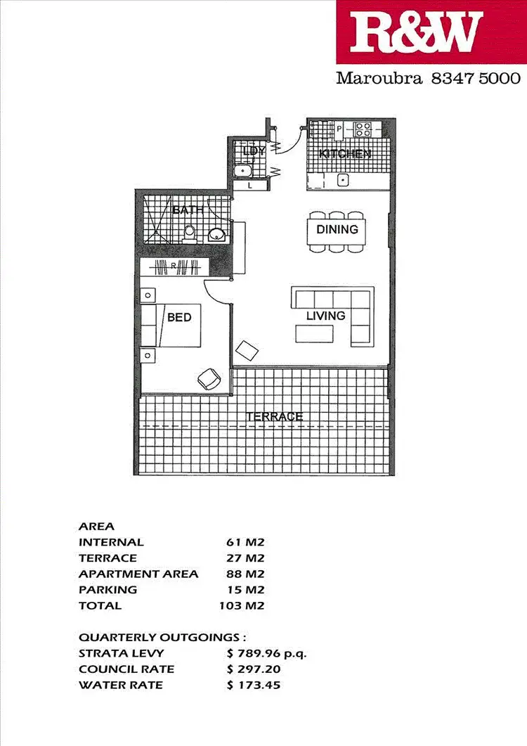 Floorplan of Homely apartment listing, 309/1 Bruce Bennett Place, Maroubra NSW 2035