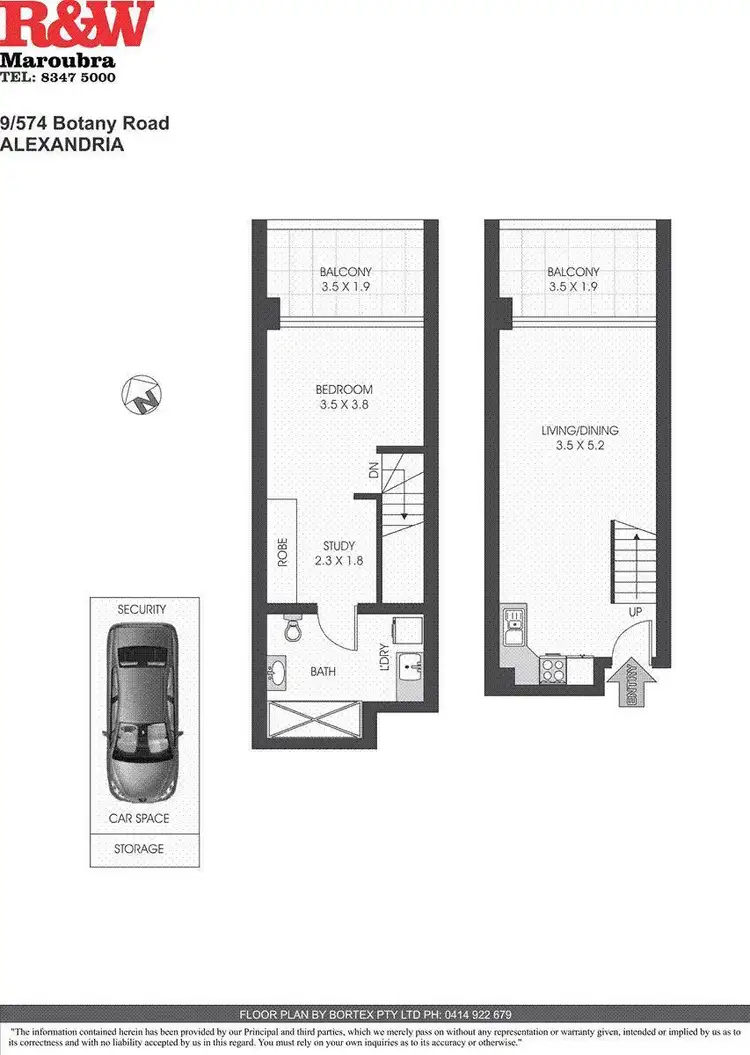Floorplan of Homely apartment listing, 9/574 Botany Road, Alexandria NSW 2015