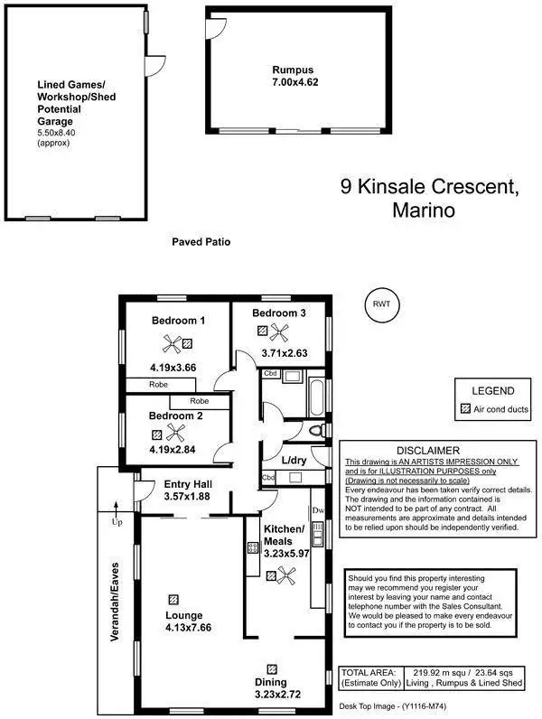Floorplan of Homely house listing, 9 Kinsale Crescent, Marino SA 5049
