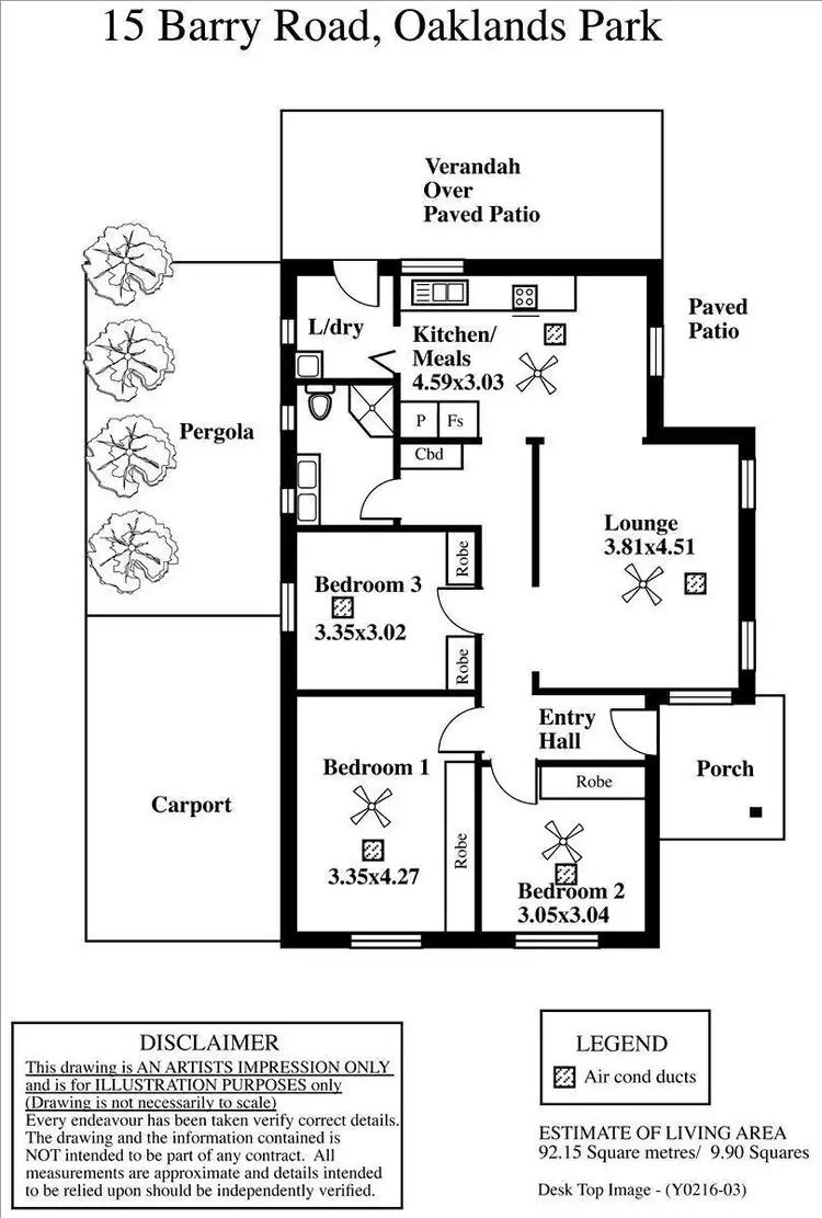 Floorplan of Homely house listing, 15 Barry Road, Oaklands Park SA 5046