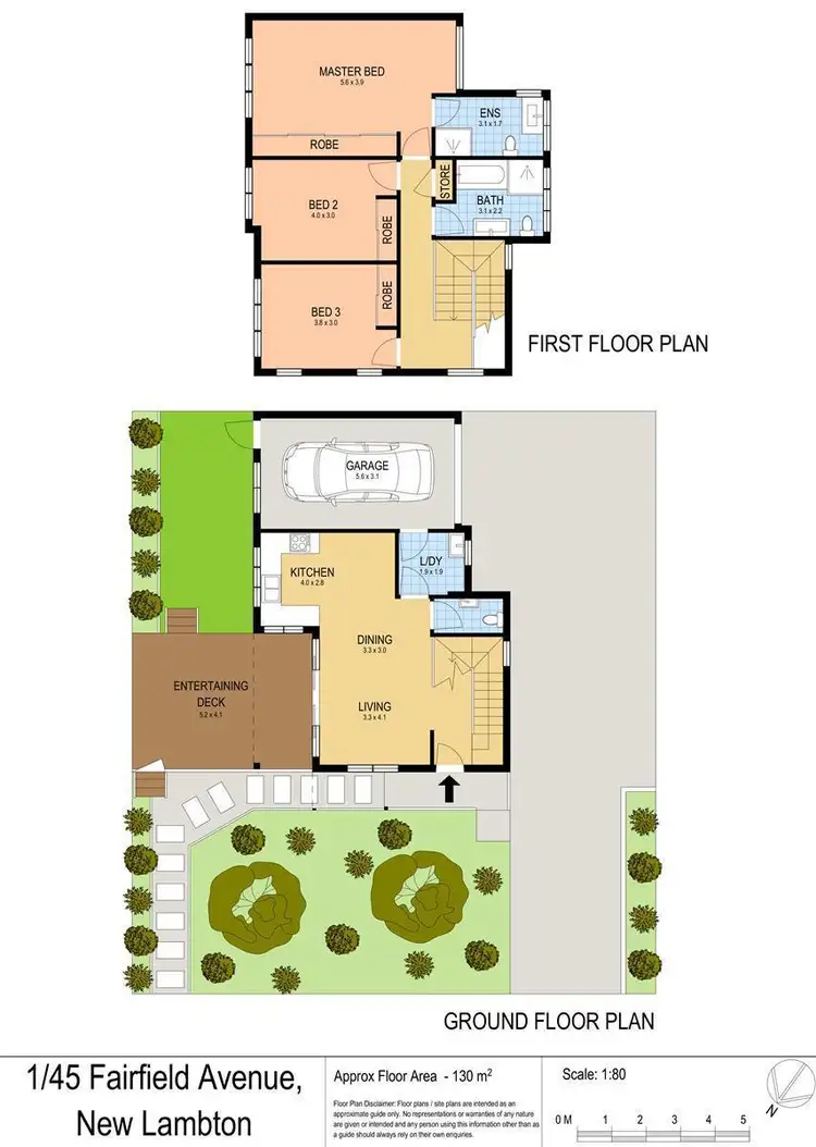 Floorplan of Homely townhouse listing, 1 & 2/45 Fairfield Avenue, New Lambton NSW 2305