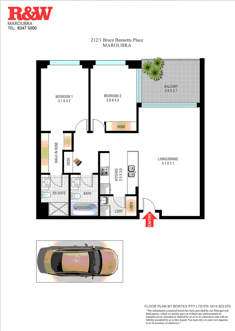 Floorplan of Homely apartment listing, 212/1 Bruce Bennetts Place, Maroubra NSW 2035
