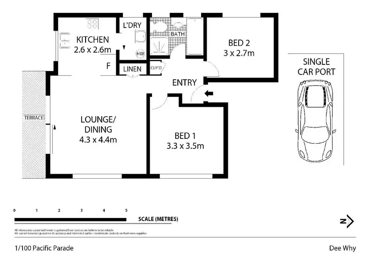 Floorplan of Homely unit listing, 1/100 Pacific Parade, Dee Why NSW 2099
