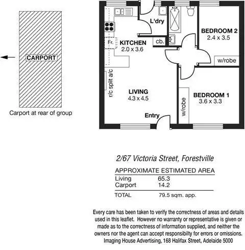 Floorplan of Homely studio listing, 2/67 Victoria Street, Forestville SA 5035