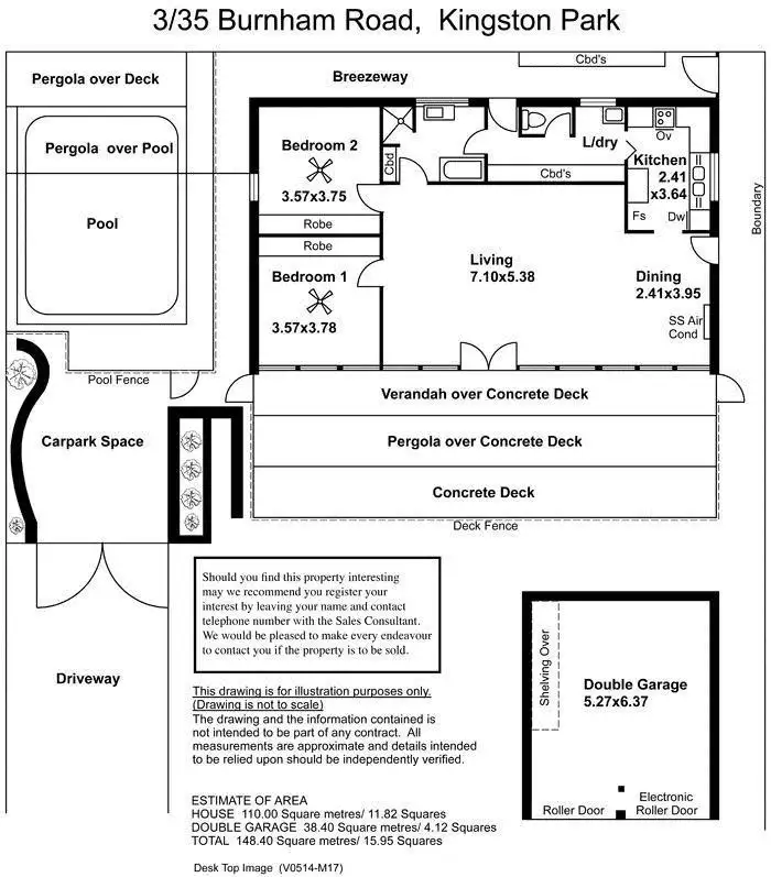 Floorplan of Homely unit listing, 3/35 Burnham Road, Kingston Park SA 5049