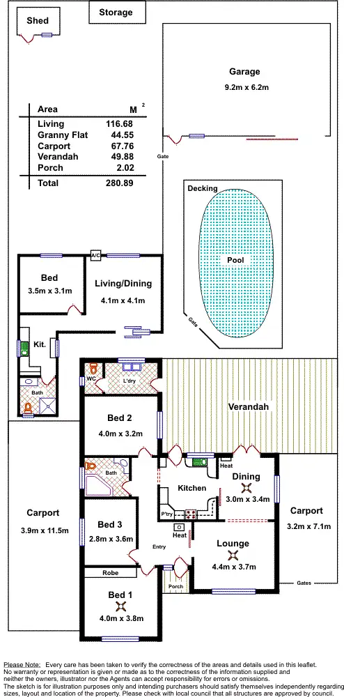 Floorplan of Homely house listing, 156 Kingston Avenue, Melrose Park SA 5039