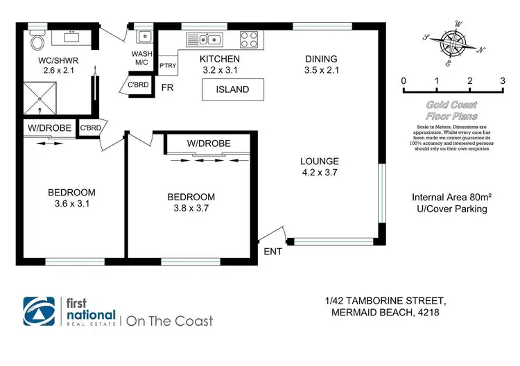 Floorplan of Homely unit listing, 1/42 Tamborine Street, Mermaid Beach QLD 4218