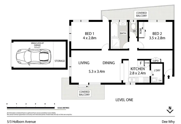 Floorplan of Homely unit listing, 5/3-5 Holborn Avenue, Dee Why NSW 2099