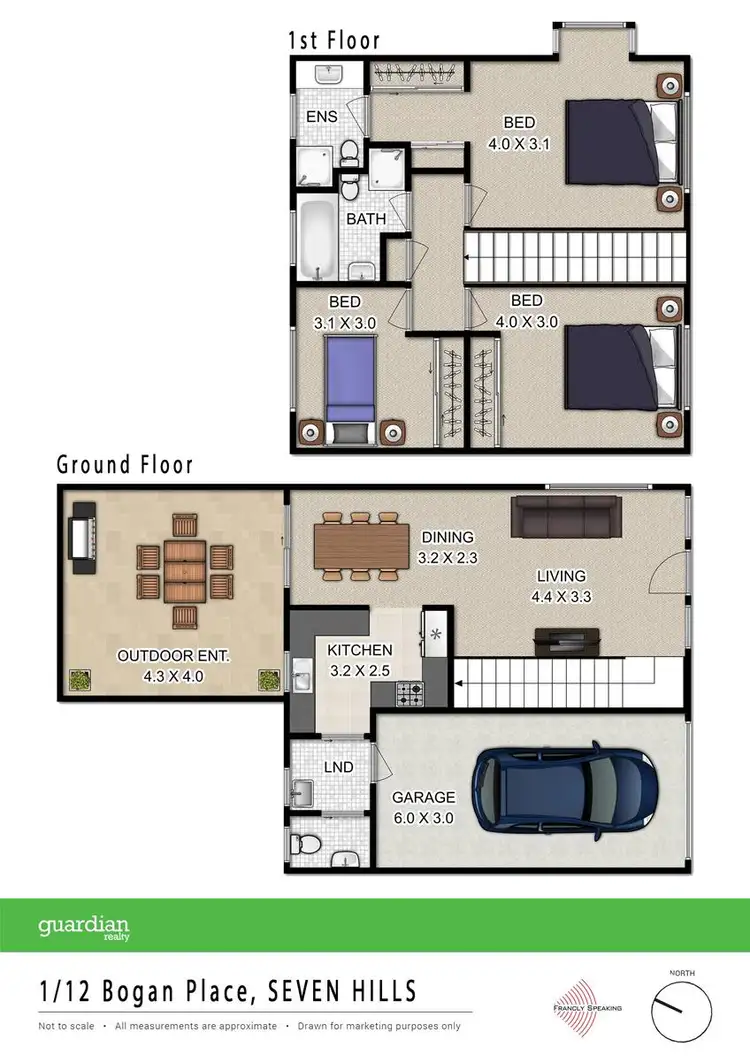 Floorplan of Homely townhouse listing, 1/12 Bogan Place, Seven Hills NSW 2147