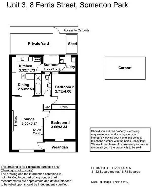Floorplan of Homely apartment listing, 3/8 Ferris Avenue, Somerton Park SA 5044