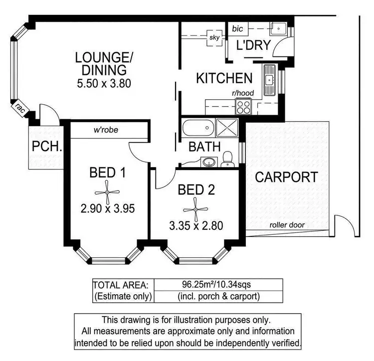 Floorplan of Homely unit listing, 1/45 Edwards Street, South Brighton SA 5048