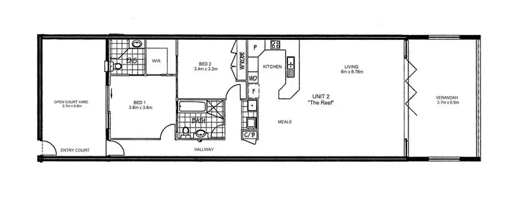 Floorplan of Homely apartment listing, 2/615 Ocean Drive, North Haven NSW 2443