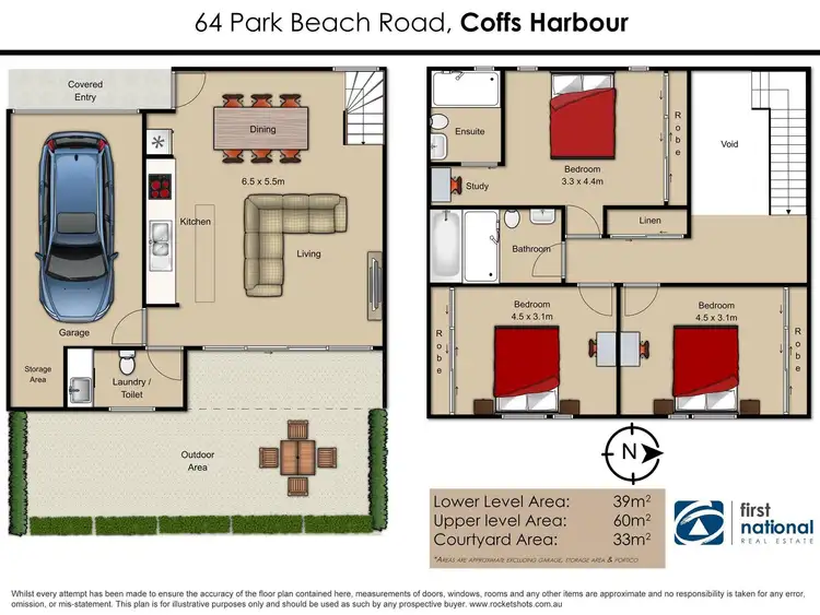 Floorplan of Homely townhouse listing, 5/64 Park Beach Road, Coffs Harbour NSW 2450