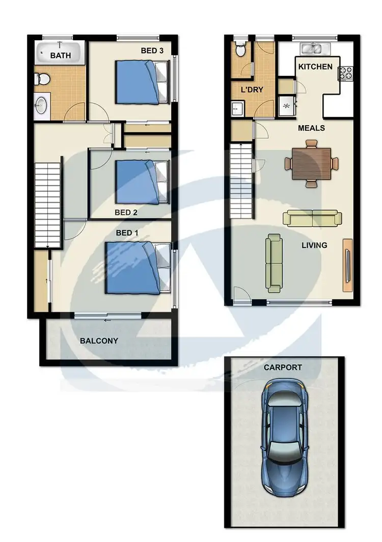 Floorplan of Homely townhouse listing, 71/3 Amie Court, Springwood QLD 4127
