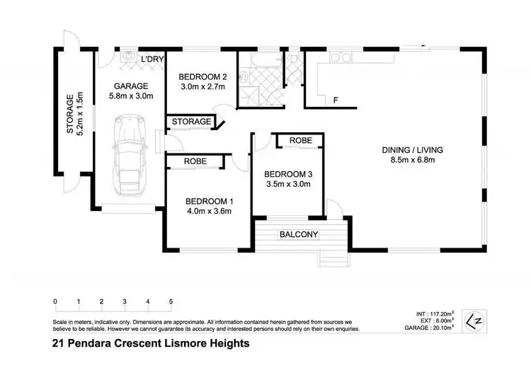 Floorplan of Homely house listing, 21 Pendara Crescent (off Donnans Rd), Lismore Heights NSW 2480