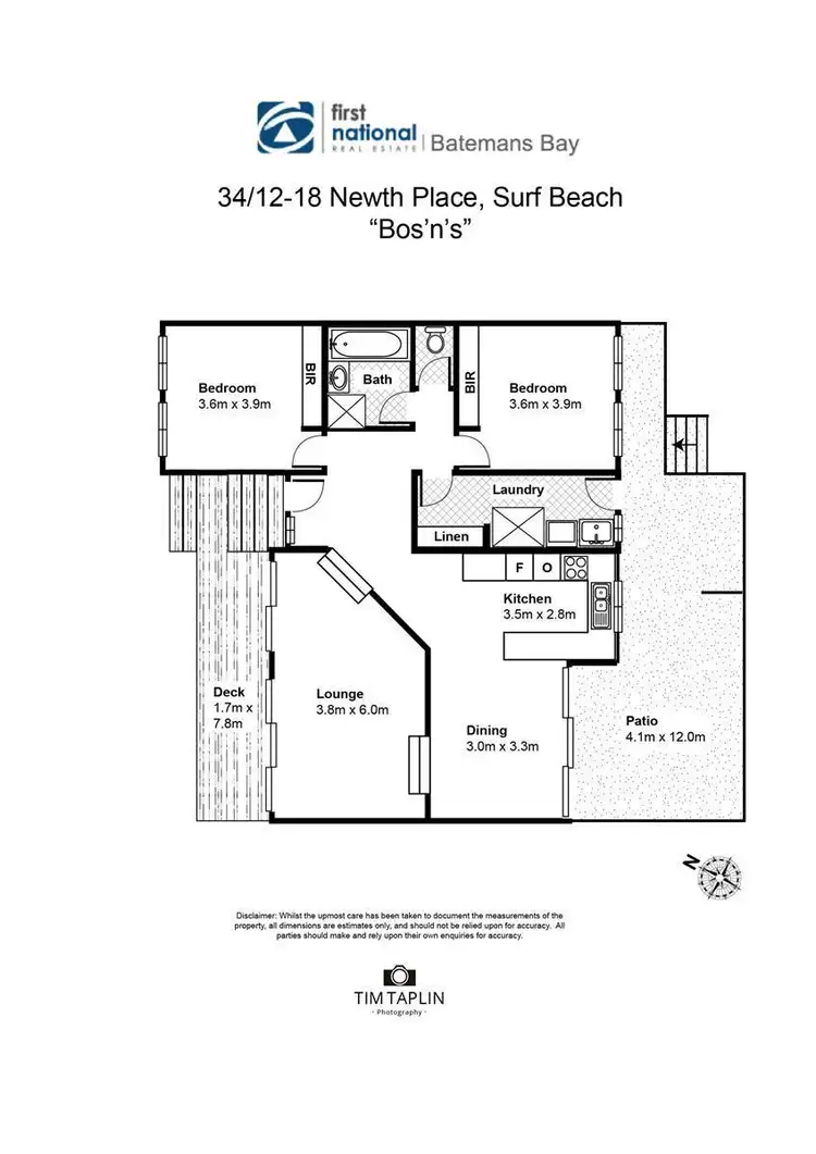Floorplan of Homely unit listing, 34/12-18 Newth  Place, Surf Beach NSW 2536