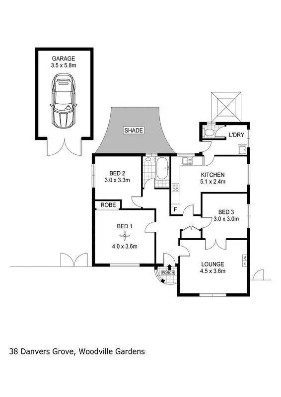 Floorplan of Homely house listing, 38 Danvers Grove, Woodville Gardens SA 5012