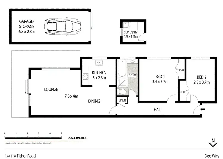 Floorplan of Homely unit listing, 14/118 Fisher Road, Dee Why NSW 2099
