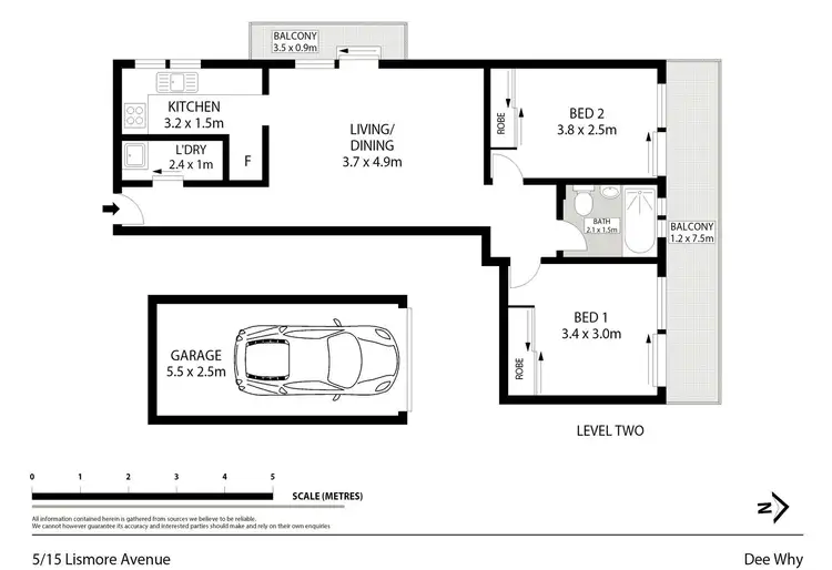 Floorplan of Homely unit listing, 5/15 Lismore Avenue, Dee Why NSW 2099