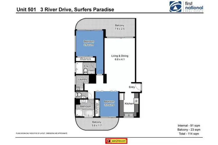 Floorplan of Homely unit listing, 501/3 River Drive, Surfers Paradise QLD 4217
