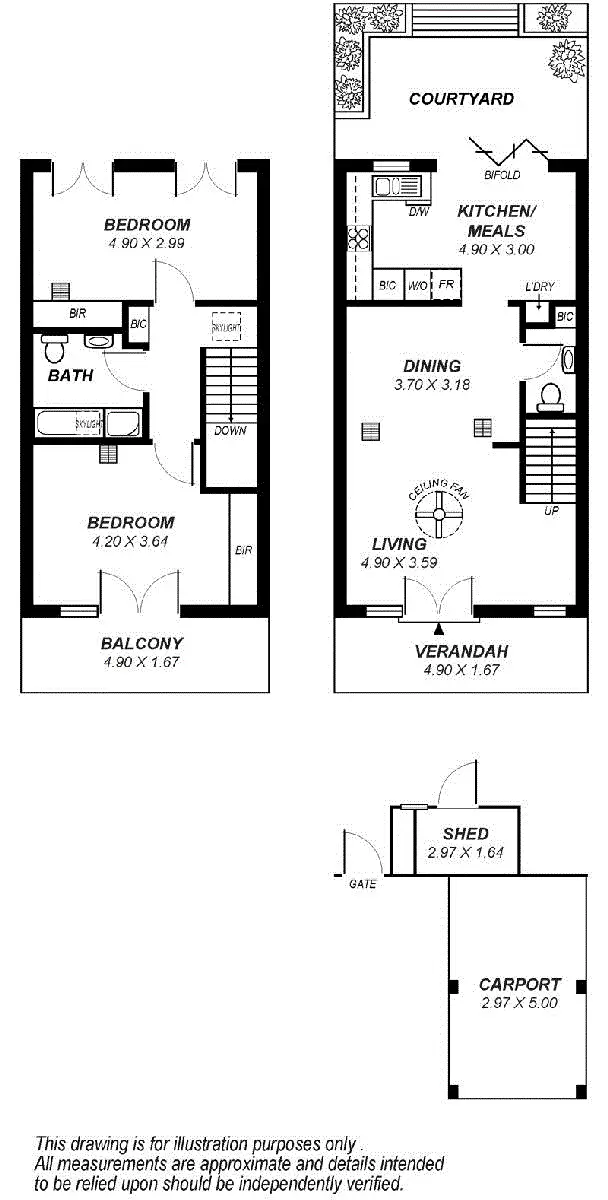 Floorplan of Homely townhouse listing, 10/376 South Terrace, Adelaide SA 5000